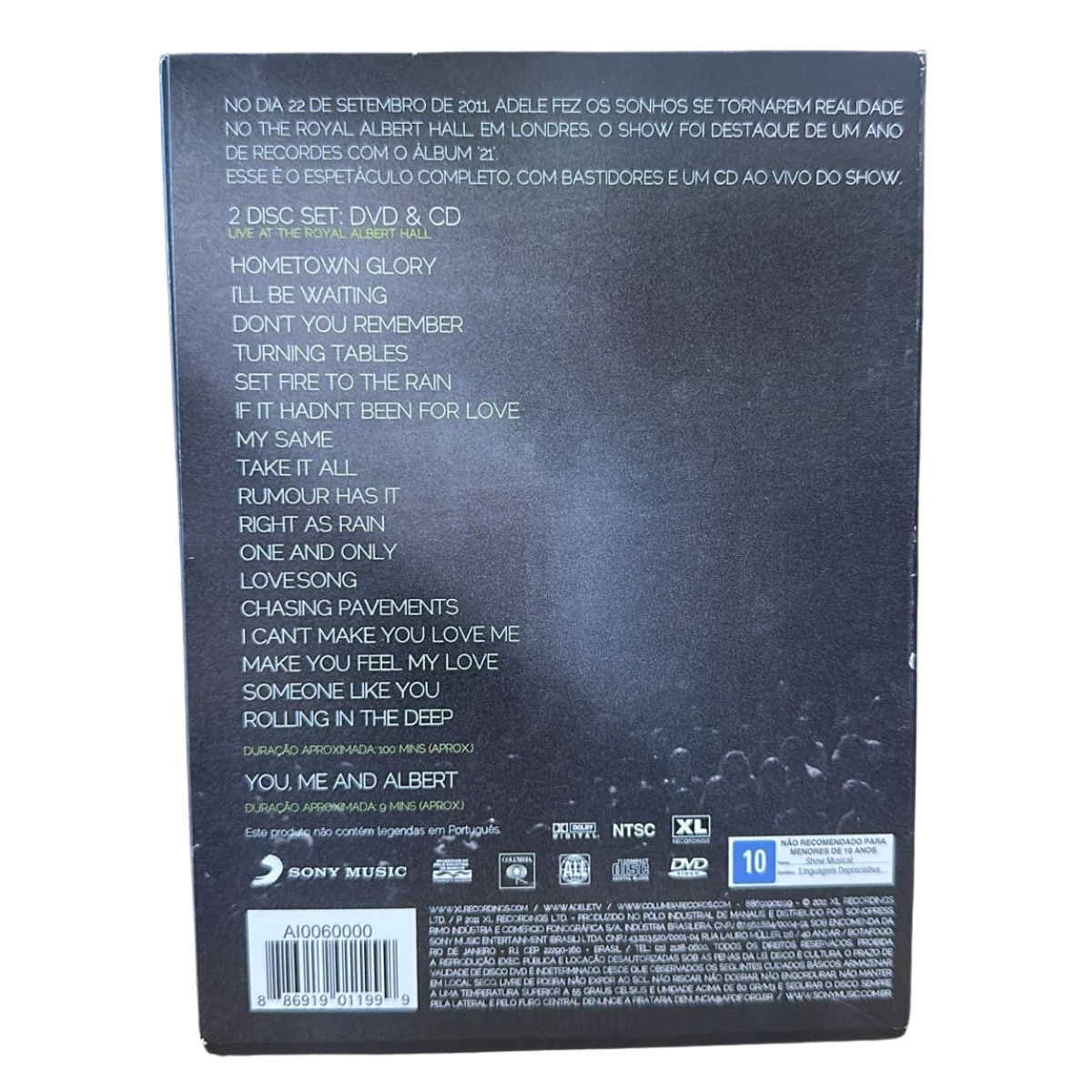 DVD 0 Adele - Live at The Royal Albert Hall - seminovo - Imagem 3