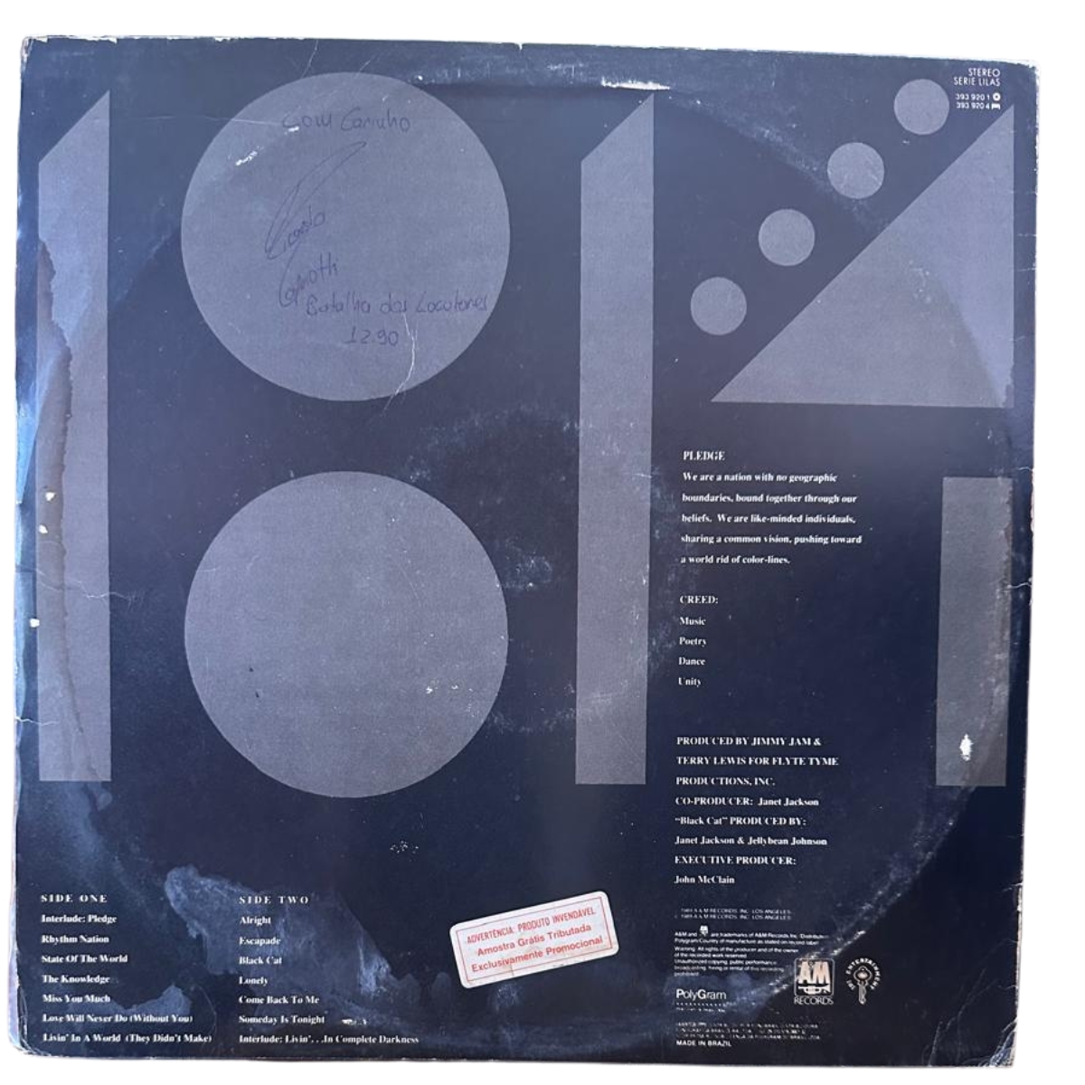 LP - Janet Jackson's Rhythm Nation 1814 - usado - Imagem 2