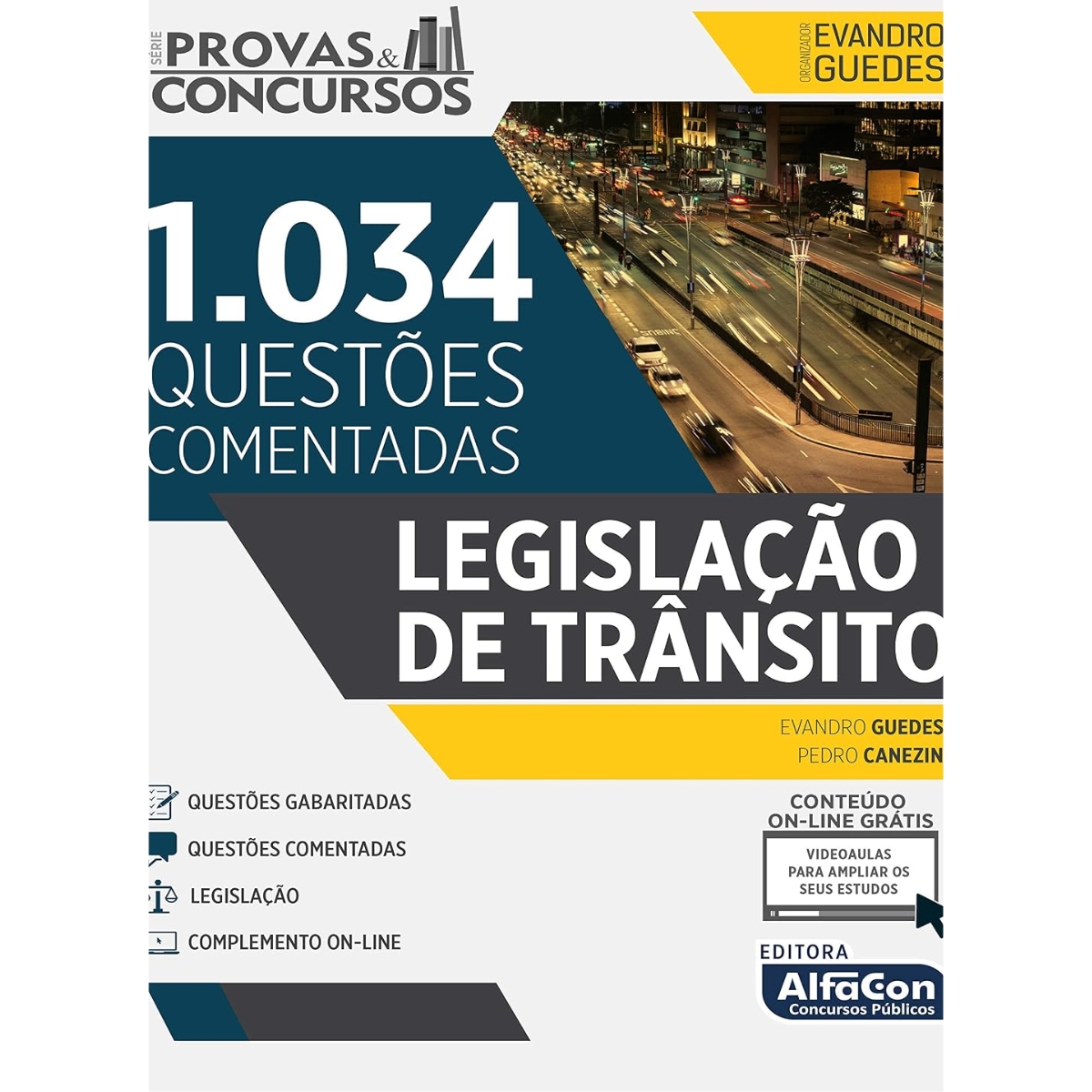 Livro - 1034 questões comentadas Legislação de Transito - Evandro Guedes (Usado)