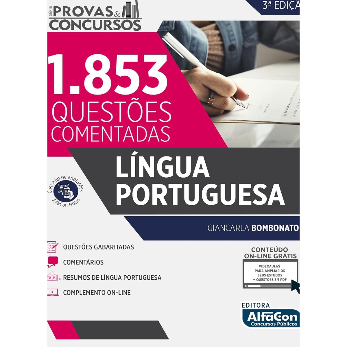 Livro - 1854 questoes comentadas de lingua Portuguesa - Giancarla Bombonato (Usado)