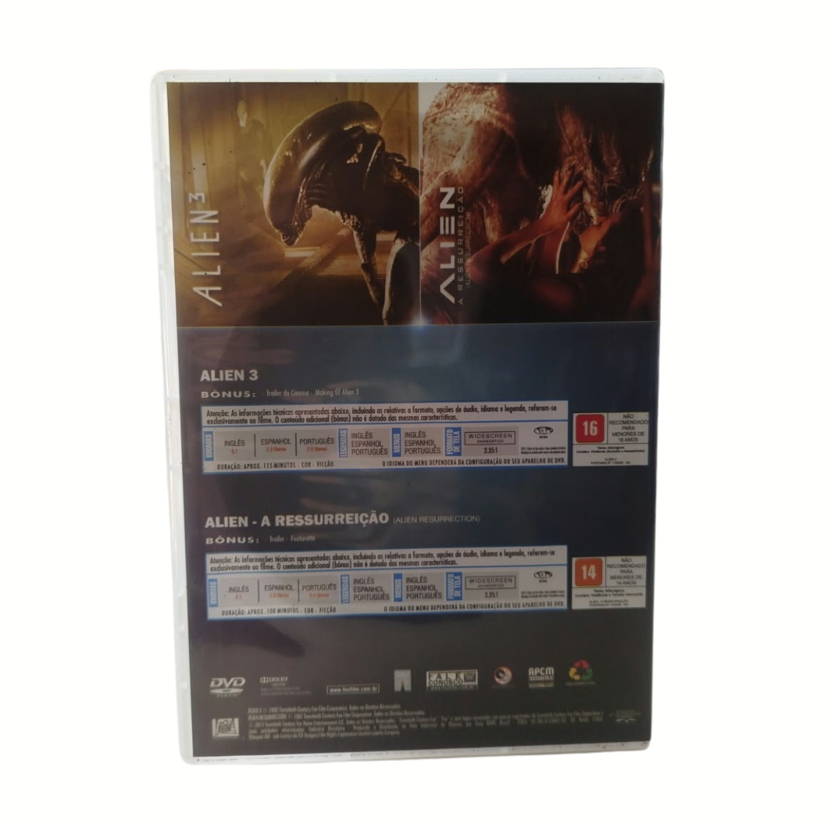 DVD - Alien A Ressurreição + Alien 3 (usado) (parte de box solto) - Imagem 4